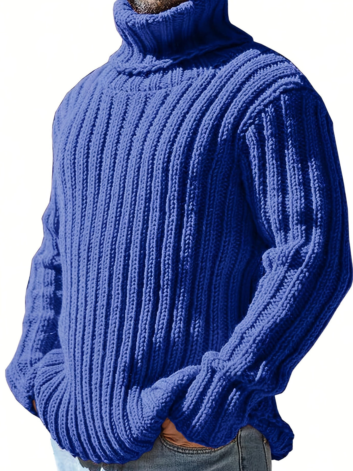 Aaron | Men's Textured High-Neck Jumper for Winter