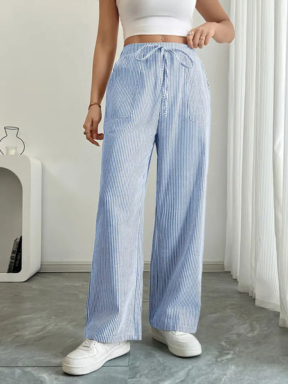Linda | Chic Striped Trousers with Pockets