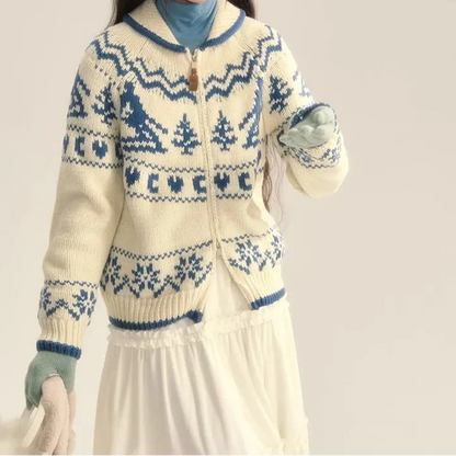 Sadie | Women's Cosy Fair Isle Hooded Jumper for Winter