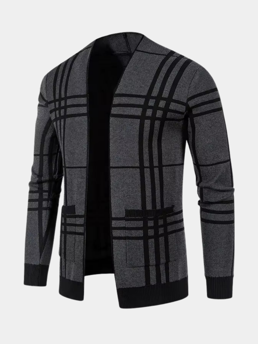 Ross | Men's Stylish Checkered Knit Cardigan for Winter