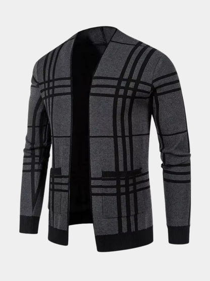 Ross | Men's Stylish Checkered Knit Cardigan for Winter