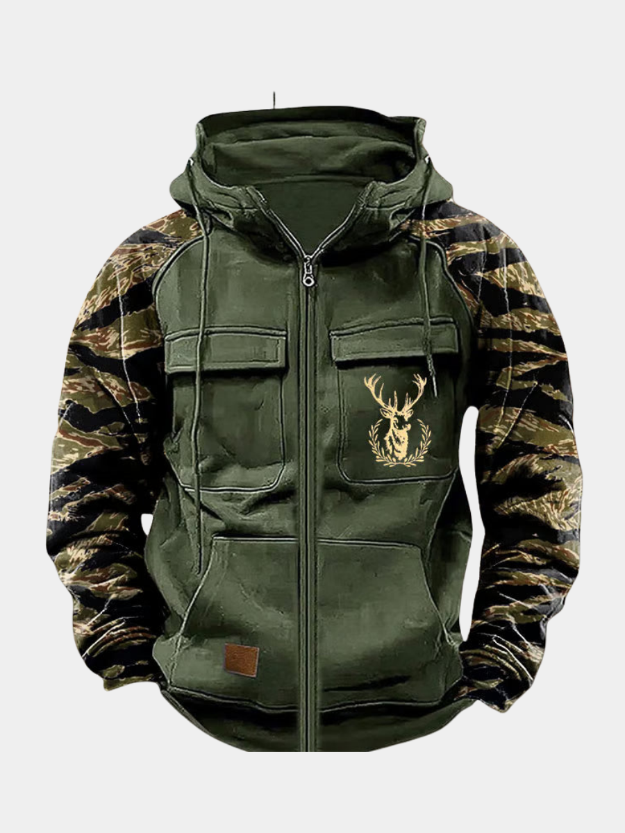Cameron | Men's Clean Multi-Pocket Zip-Up Hoodie for Winter