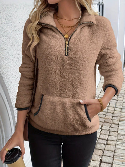Helen | Women's Cosy Teddy Fleece Half-Zip Pullover Jumper for Winter