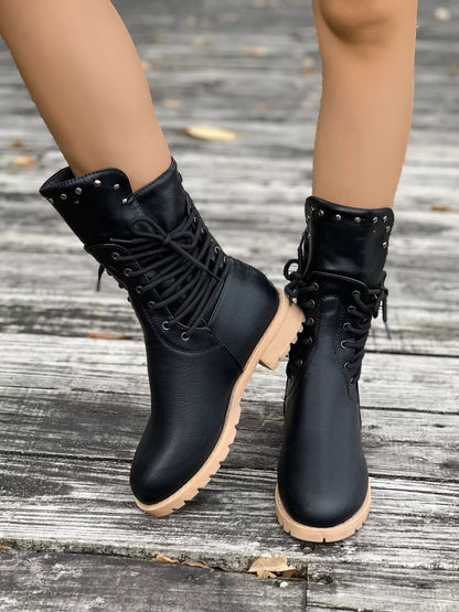 Susan | Women's Elegant Round-Toe Block Heel Boots