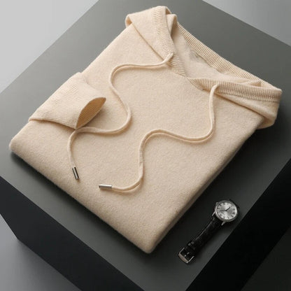 Theo | Men's Drawstring Knit Hoodie for Winter