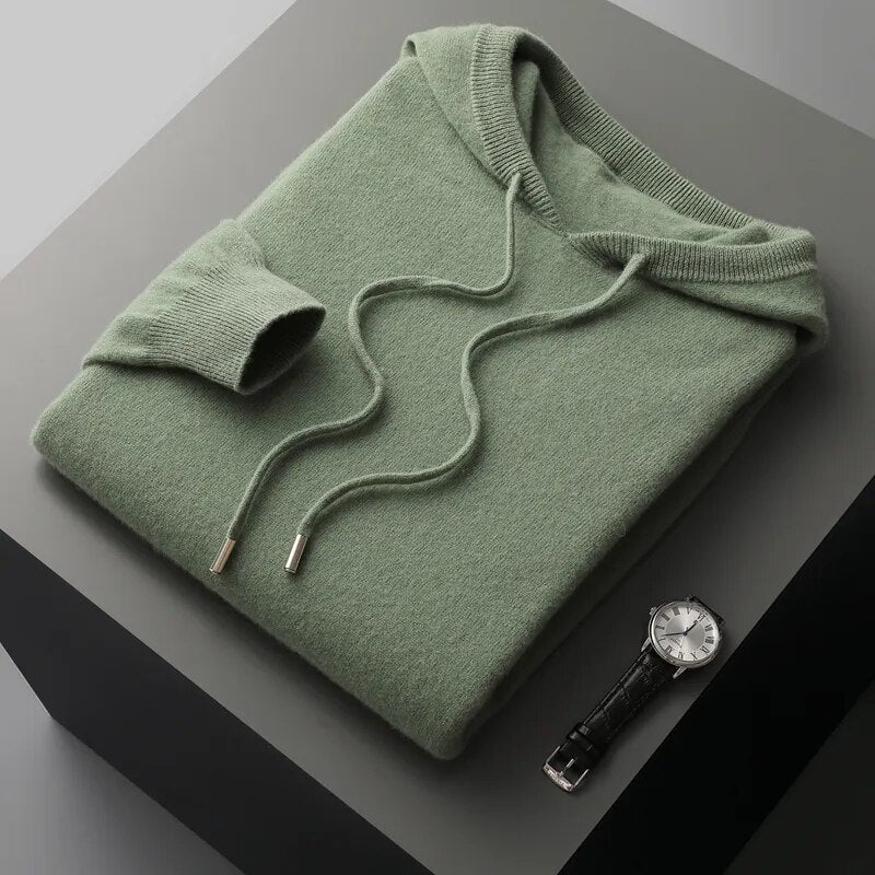 Theo | Men's Drawstring Knit Hoodie for Winter