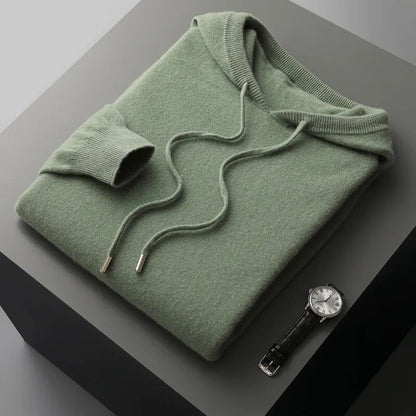Theo | Men's Drawstring Knit Hoodie for Winter