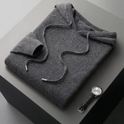 Theo | Men's Drawstring Knit Hoodie for Winter