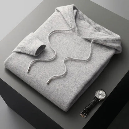 Theo | Men's Drawstring Knit Hoodie for Winter