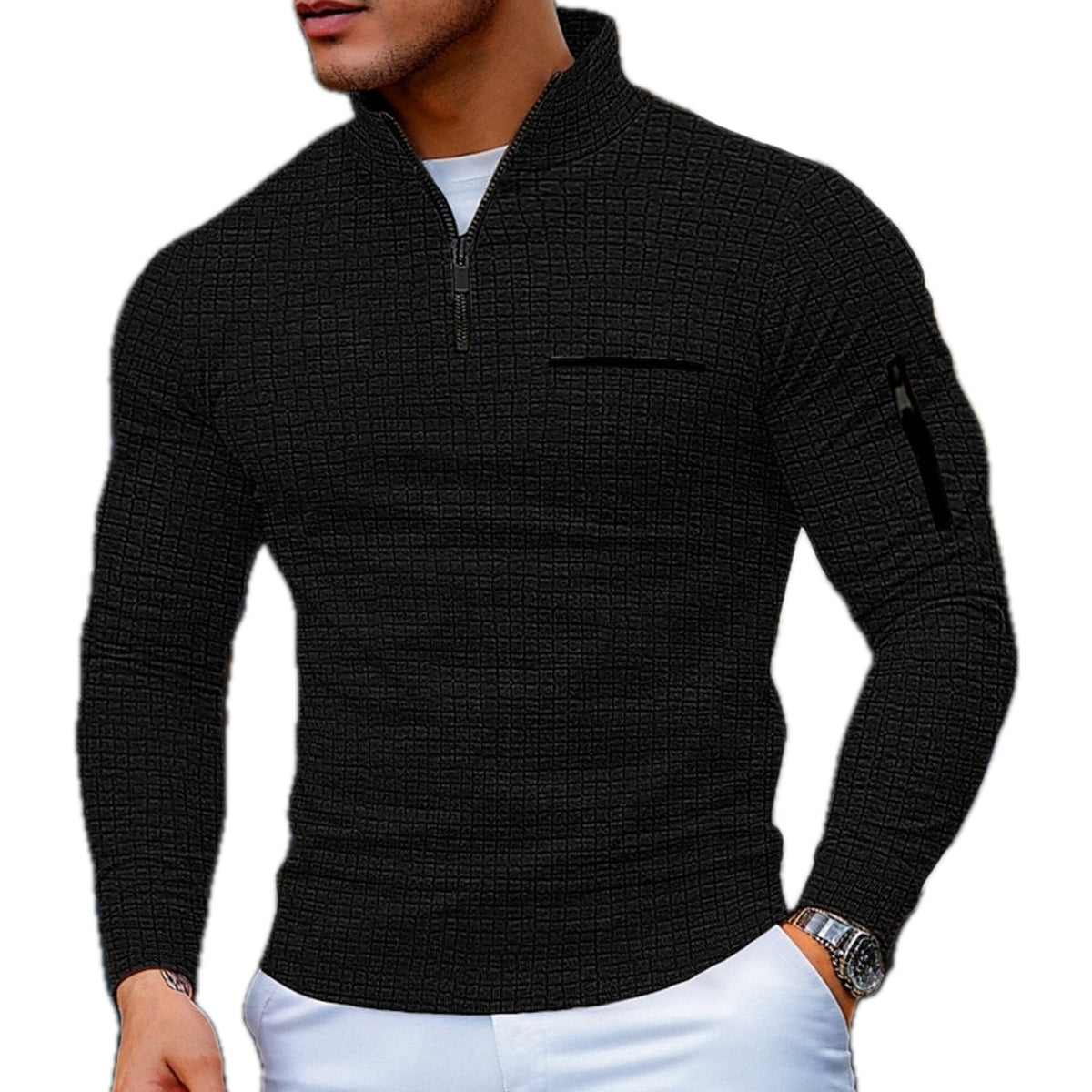 Sebastian | Men's Colour-Block Half-Zip Jumper for Winter