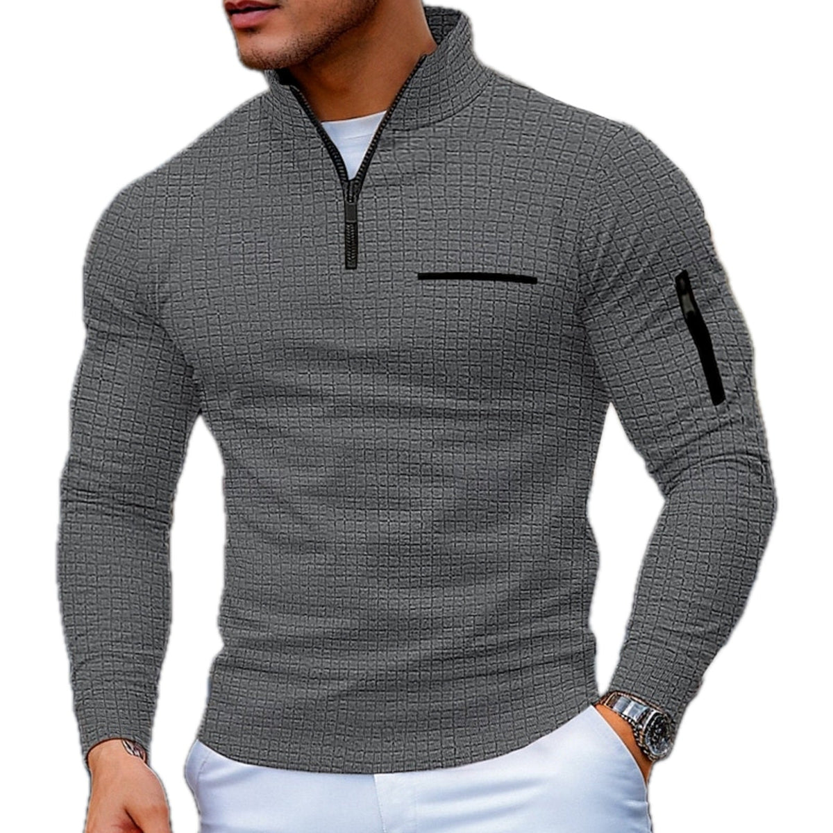 Sebastian | Men's Colour-Block Half-Zip Jumper for Winter