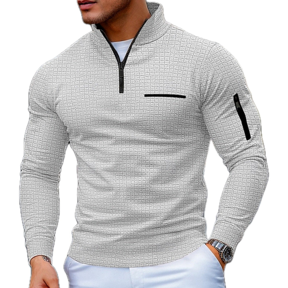 Sebastian | Men's Colour-Block Half-Zip Jumper for Winter