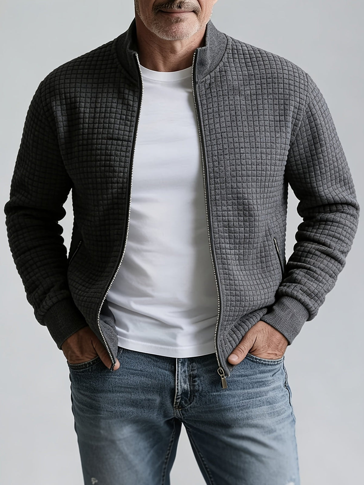 Leo | Men's Textured Waffle-Knit Jacket for Winter