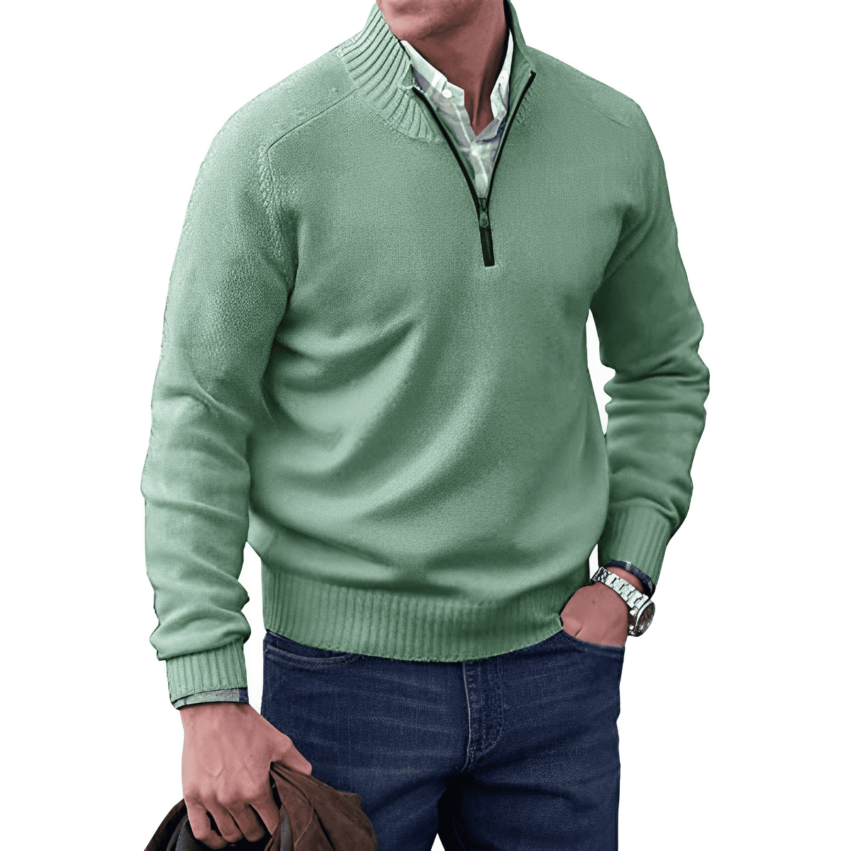 Oliver | Men's Zippered Knit Pullover Jumper for Winter