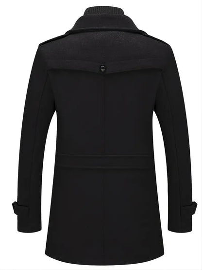 Hugh | Men's Classic Double-Breasted Pea Coat for Winter