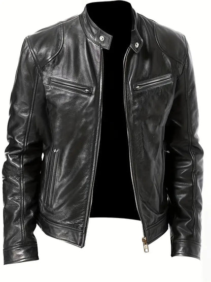 Clarence | Men's Slim-Fit Faux Leather Racer Jacket