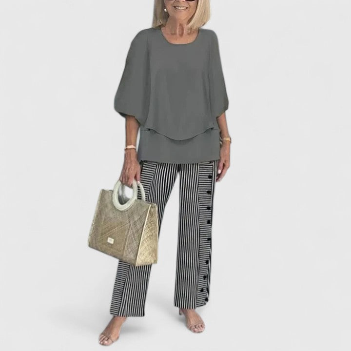 Bella | Women's Comfortable Relaxed-Fit Two-Piece Trousers Set