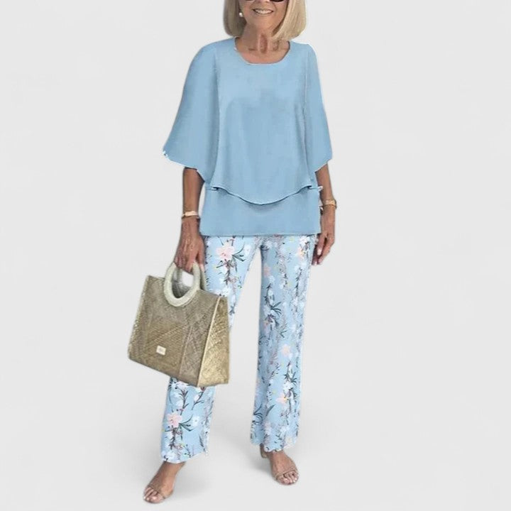 Bella | Women's Comfortable Relaxed-Fit Two-Piece Trousers Set