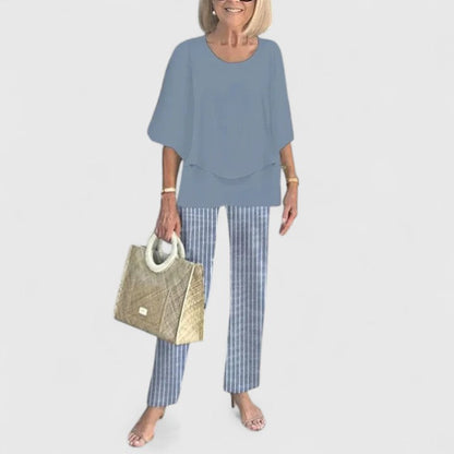 Bella | Women's Comfortable Relaxed-Fit Two-Piece Trousers Set