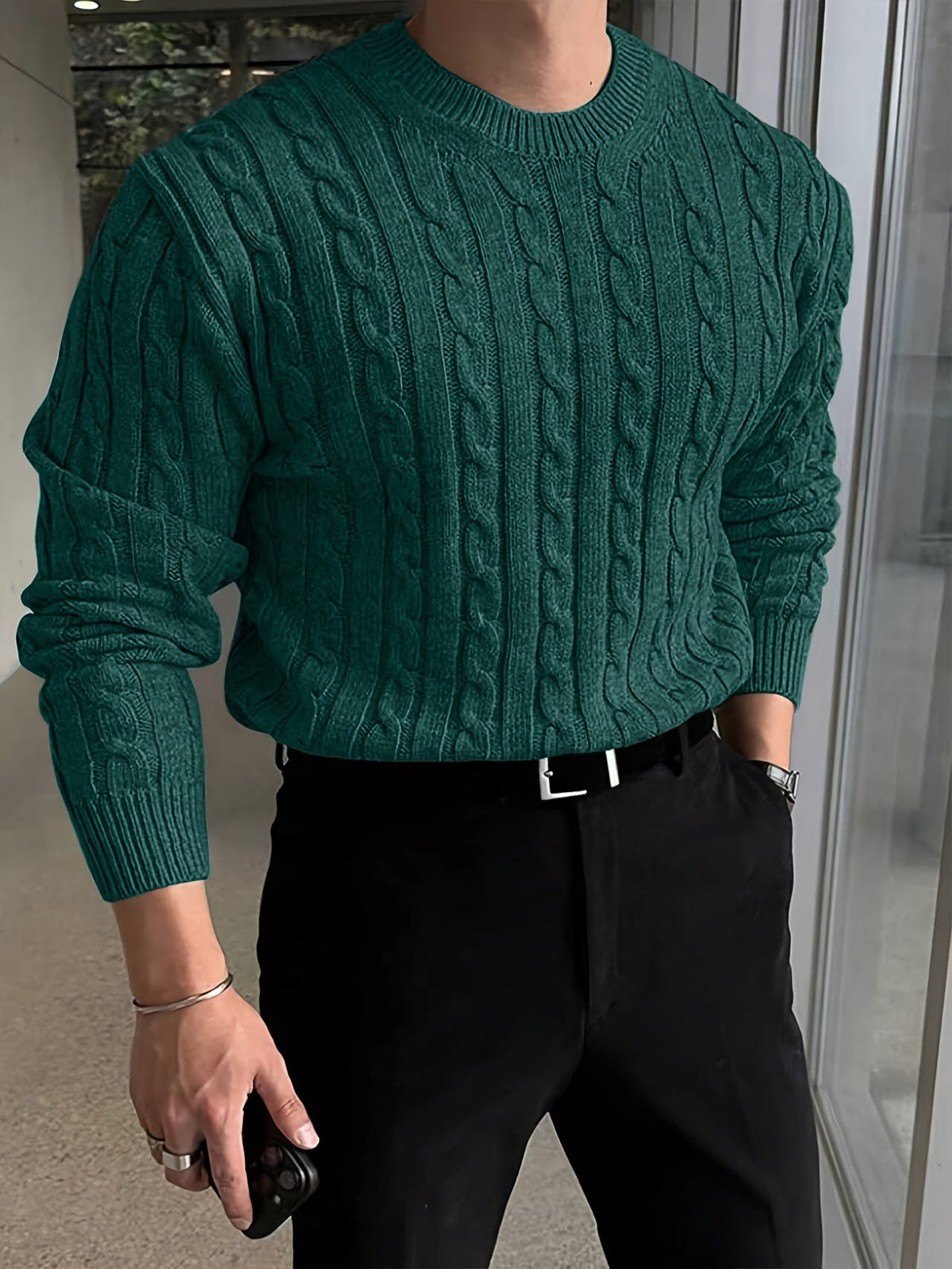 Albie | Men's Stylish Twisted-Knit Jumper for Winter
