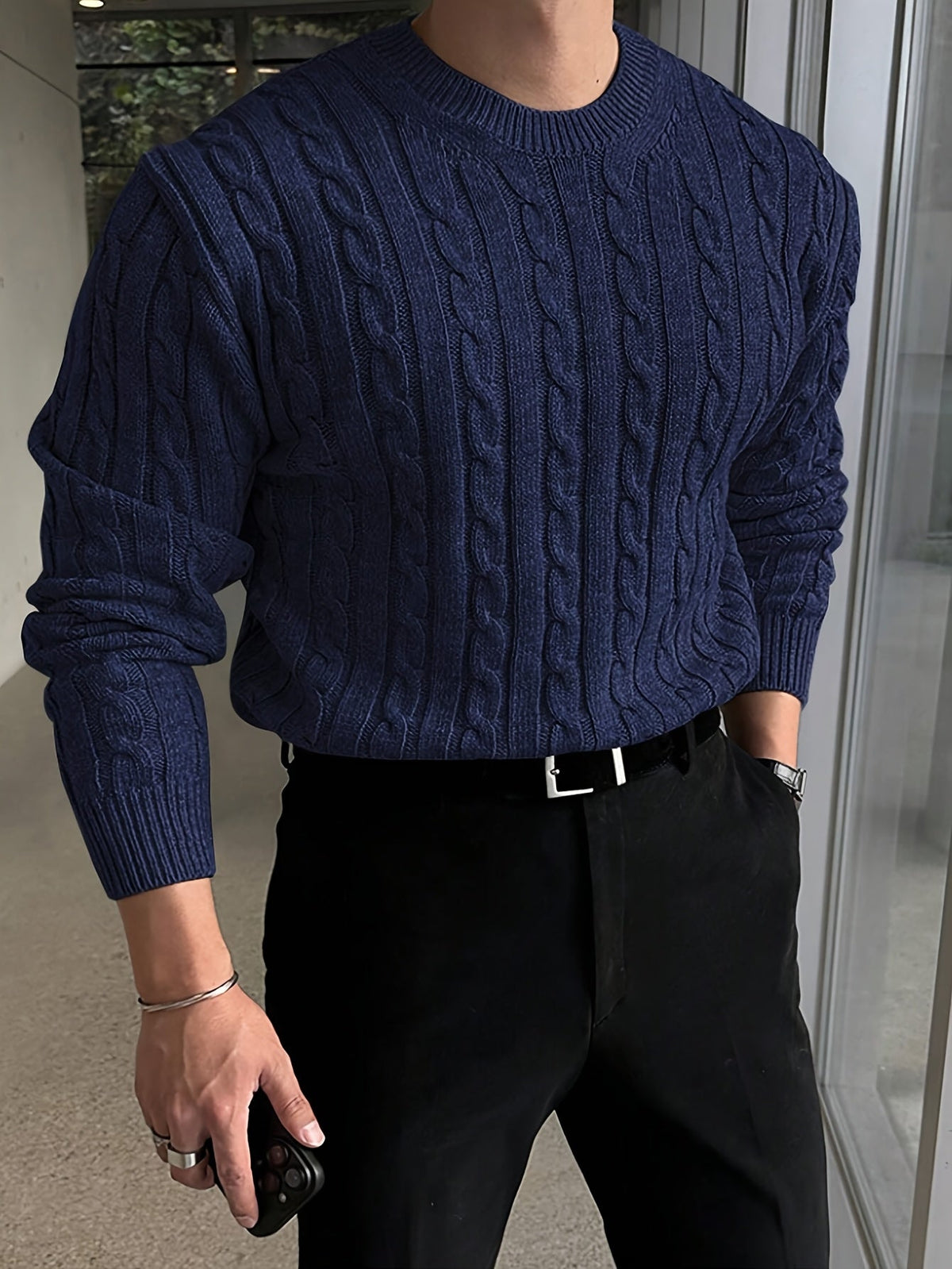 Albie | Men's Stylish Twisted-Knit Jumper for Winter