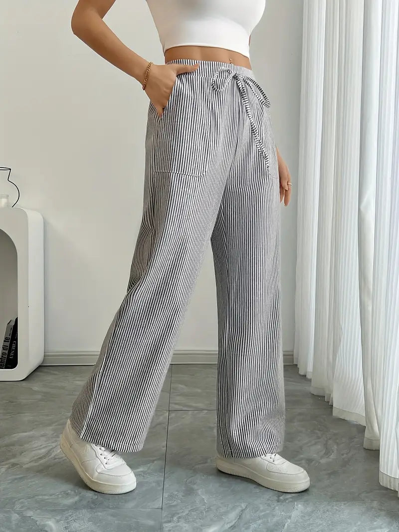 Linda | Chic Striped Trousers with Pockets