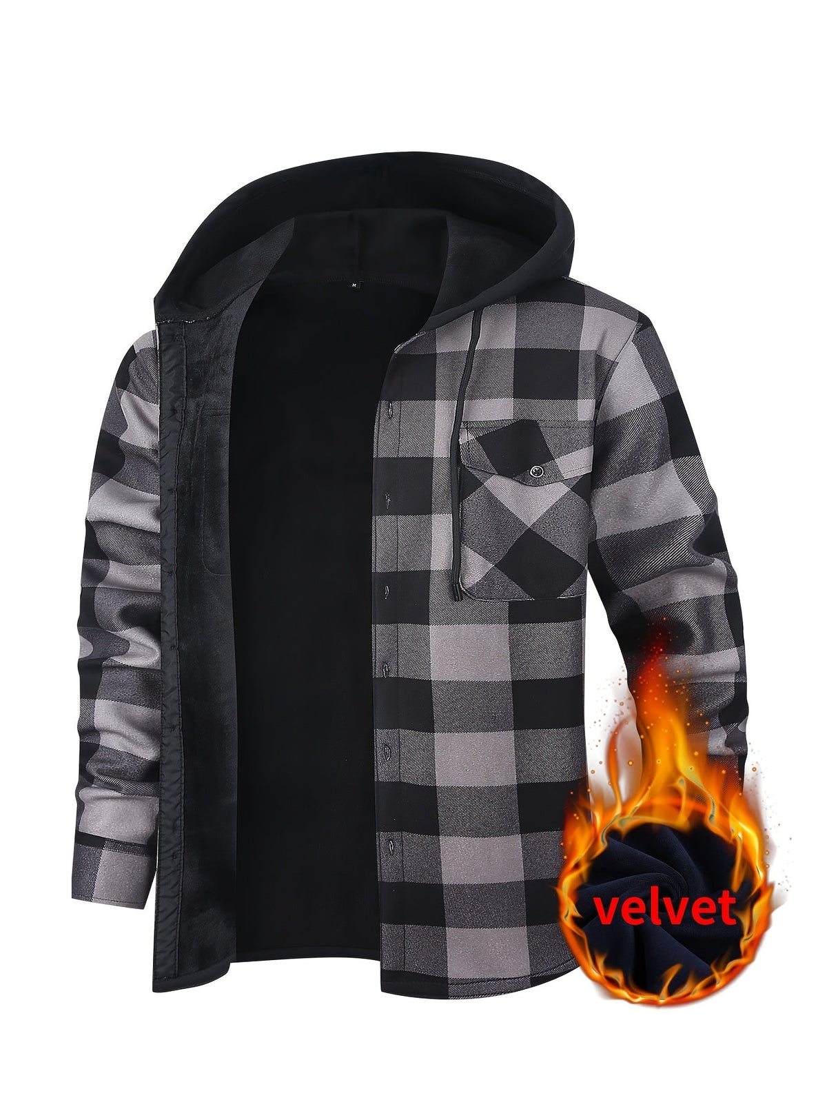Adam | Men's Stylish Plaid Hooded Jacket