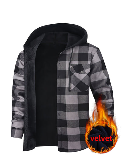 Adam | Men's Stylish Plaid Hooded Jacket