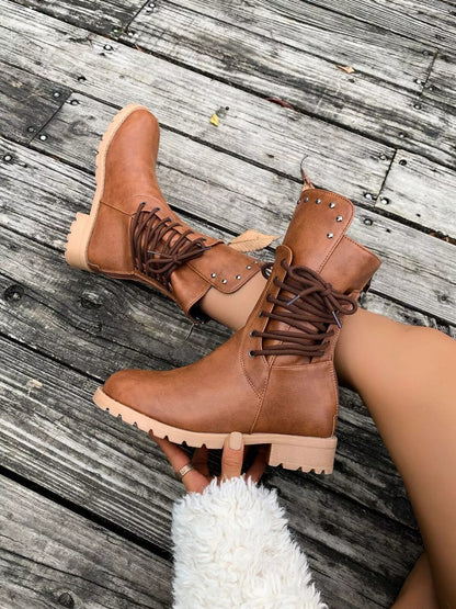 Susan | Women's Elegant Round-Toe Block Heel Boots