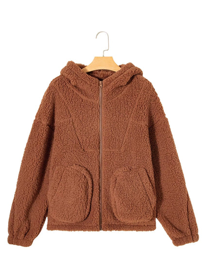 Marjorie | Women's Cosy Relaxed-Fit Teddy Zip-Up Jacket for Winter