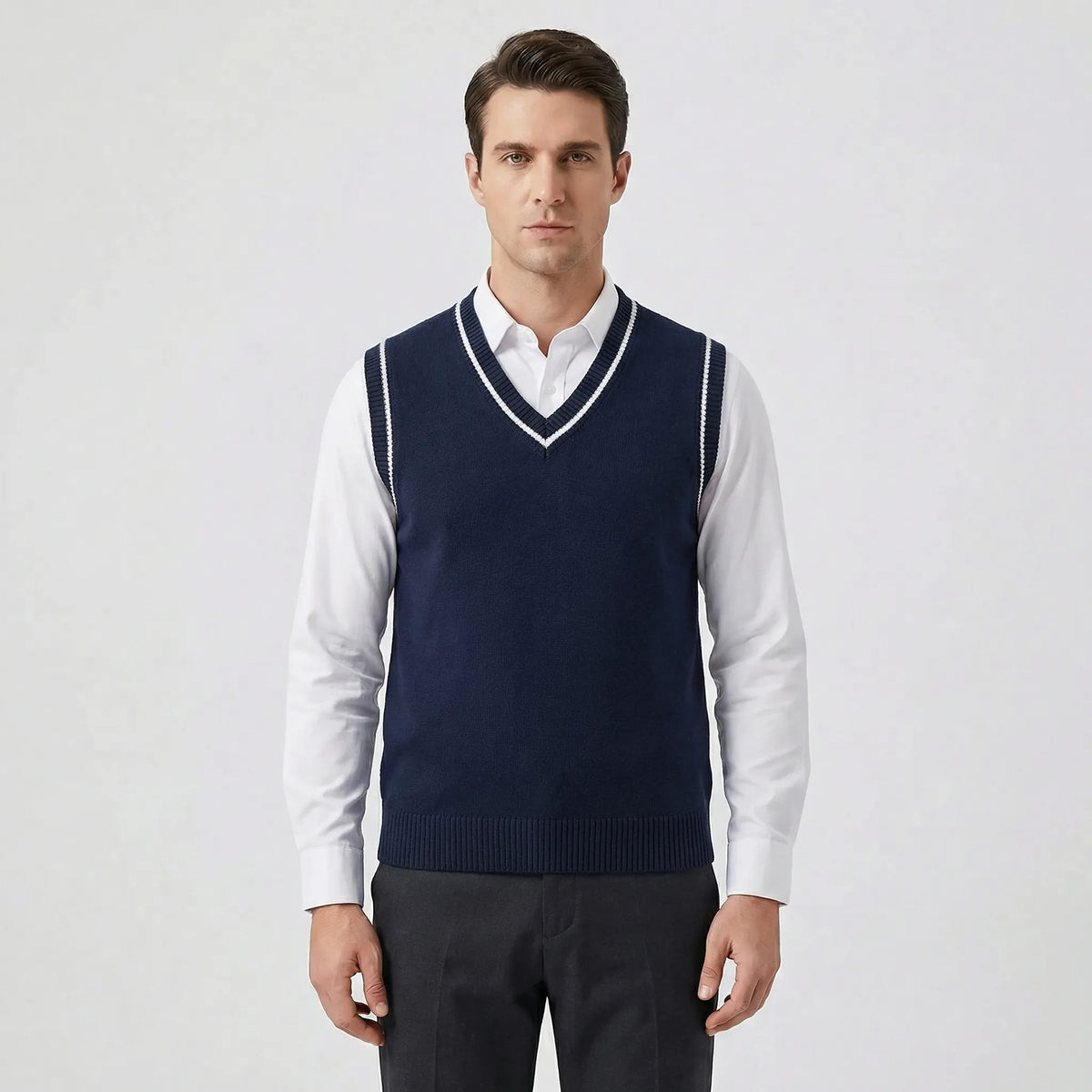 Casual Preppy Knit Jumper Vest