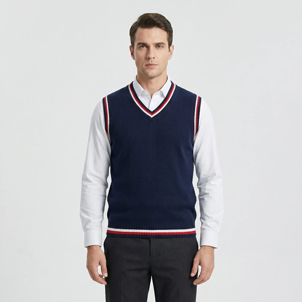 Casual Preppy Knit Jumper Vest