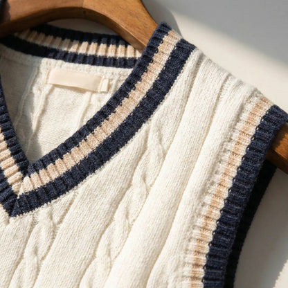 Casual Preppy Knit Jumper Vest