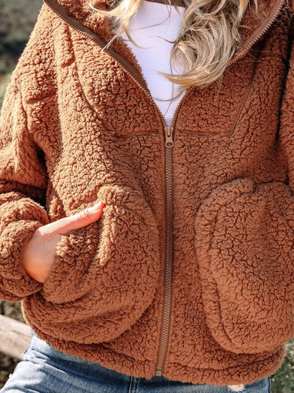 Marjorie | Women's Cosy Relaxed-Fit Teddy Zip-Up Jacket for Winter