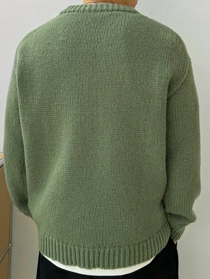 Quentin | Men's Solid-Knit Crewneck Jumper for Winter