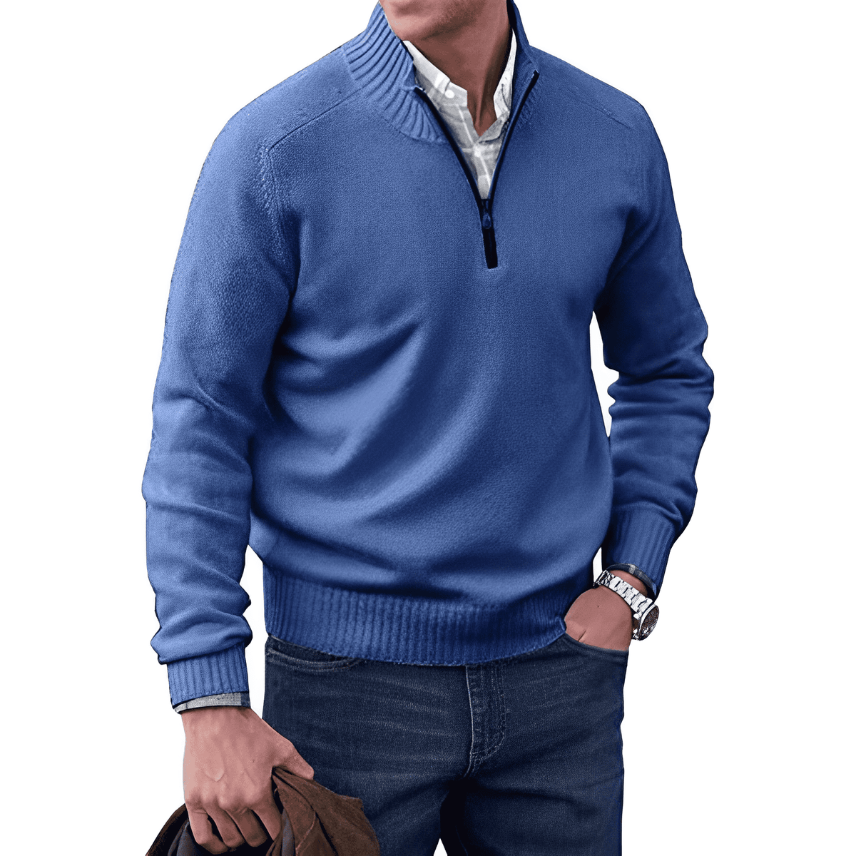 Oliver | Men's Zippered Knit Pullover Jumper for Winter