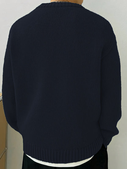 Quentin | Men's Solid-Knit Crewneck Jumper for Winter