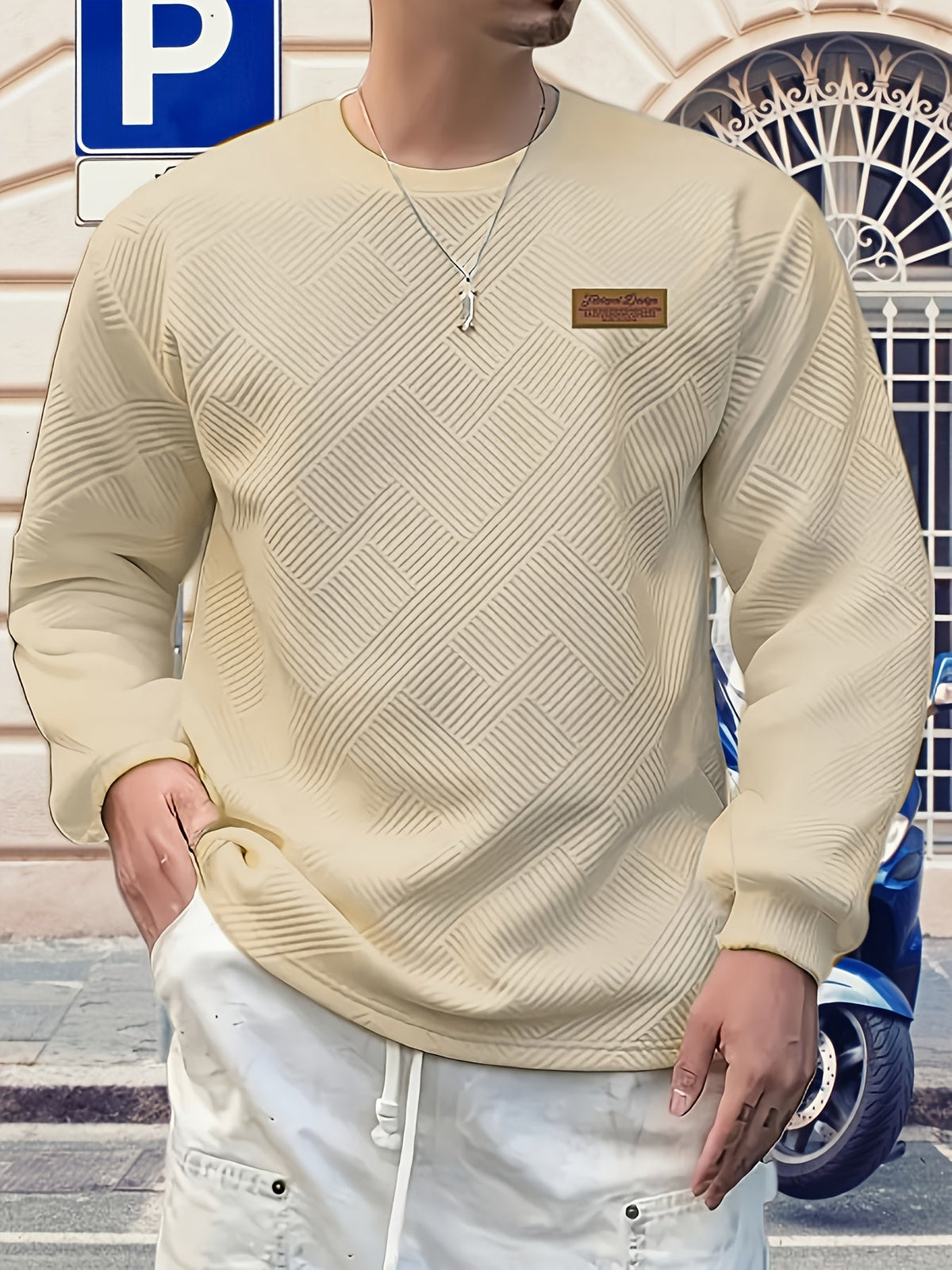 Ethan | Men's Jacquard Crew Neck Sweatshirt