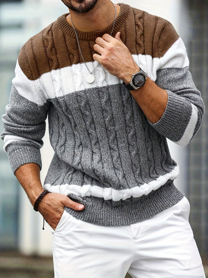 Lewis | Men's Stylish Colour Block Knit Jumper for Winter
