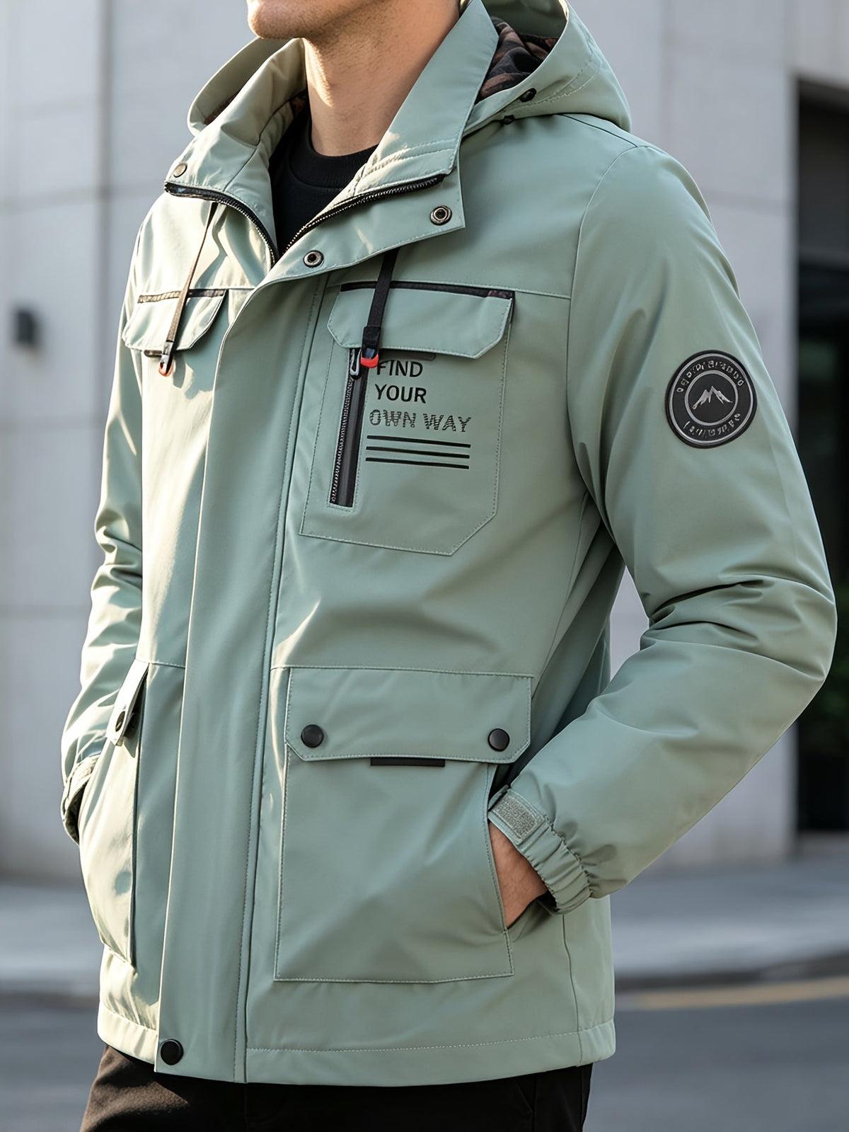 Frank | Men's Hooded Alphabet Zip-Up Jacket