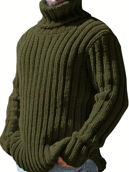 Aaron | Men's Textured High-Neck Jumper for Winter