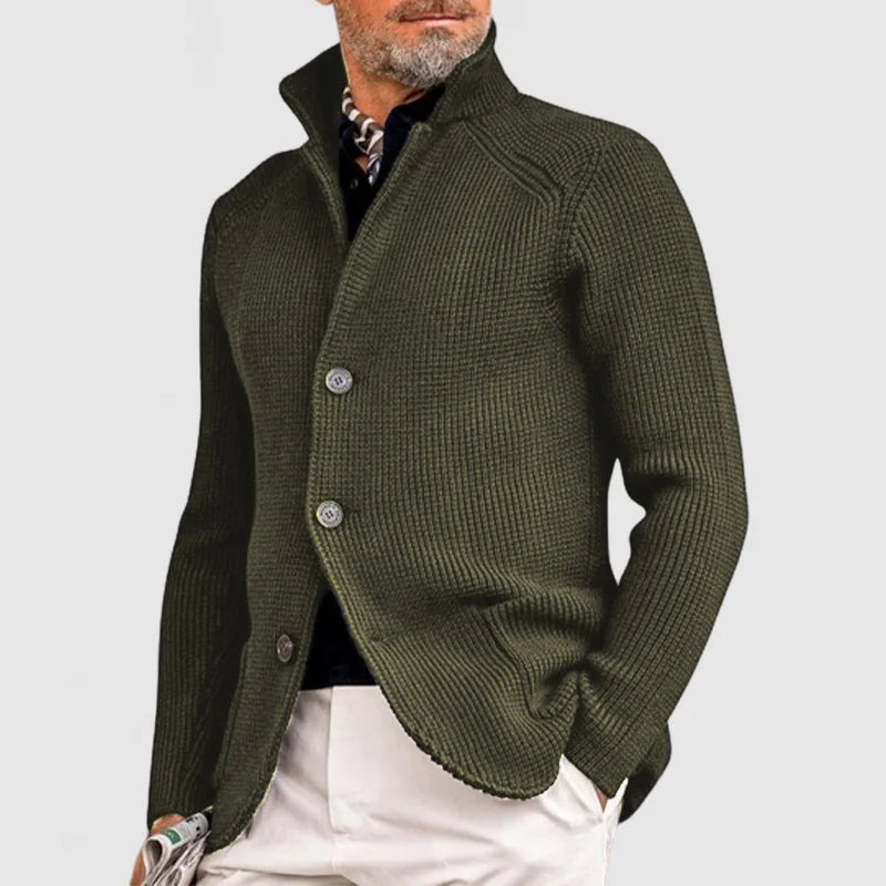 Elliot | Men's Stand-Collar Knit Cardigan for Winter