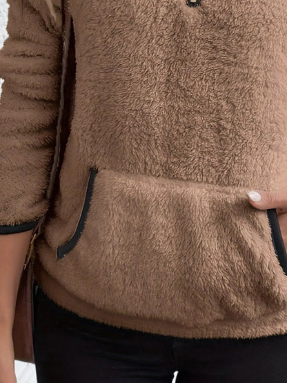 Helen | Women's Cosy Teddy Fleece Half-Zip Pullover Jumper for Winter