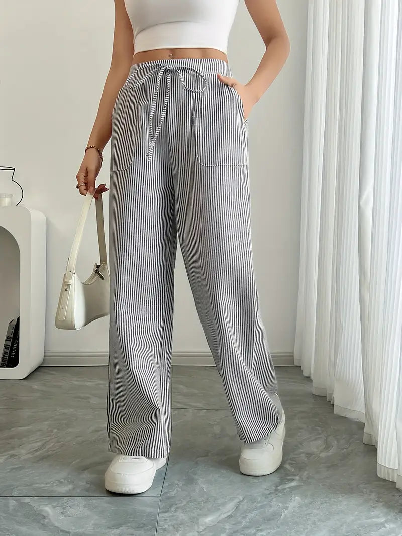 Linda | Chic Striped Trousers with Pockets