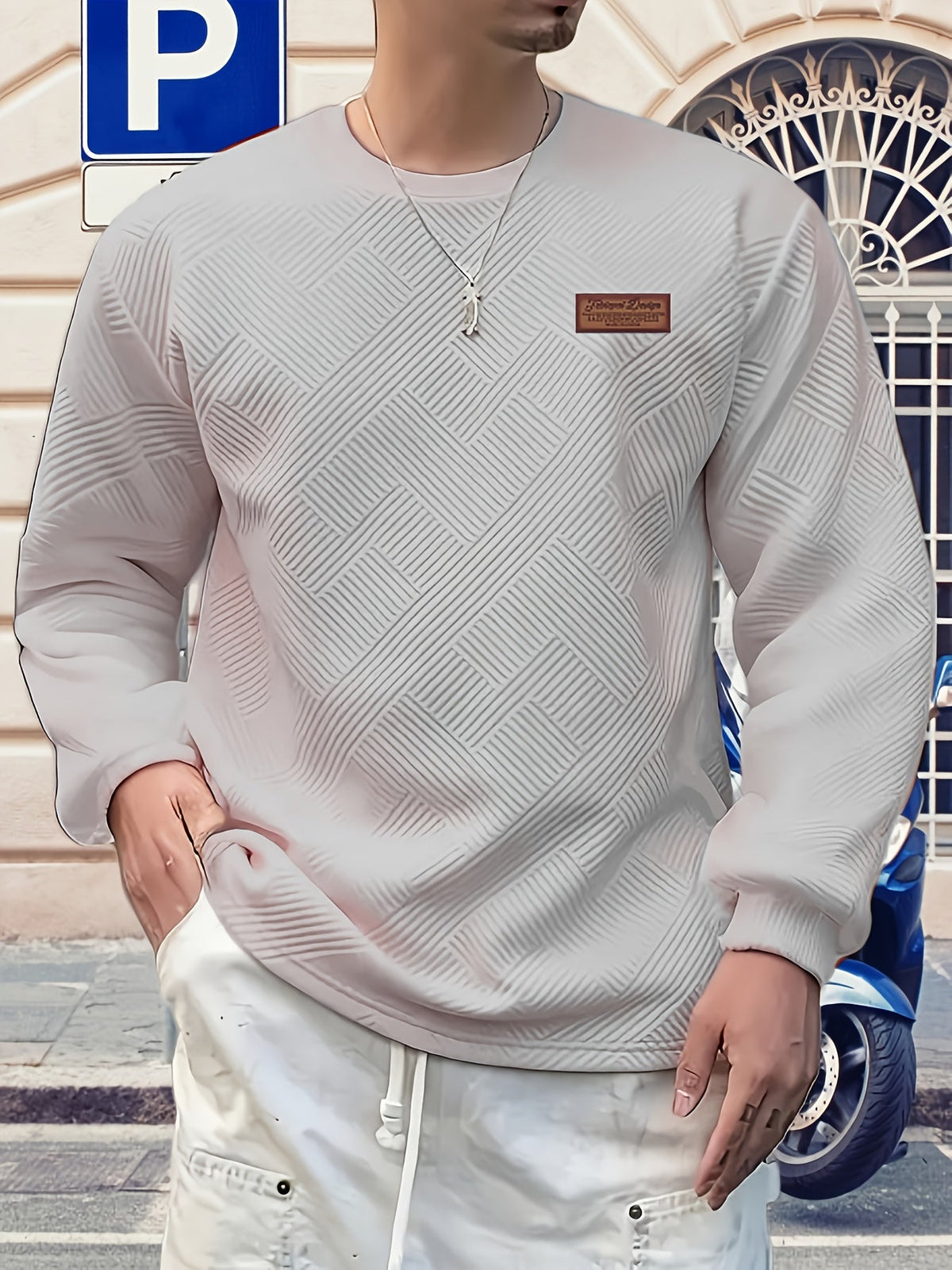 Ethan | Men's Jacquard Crew Neck Sweatshirt