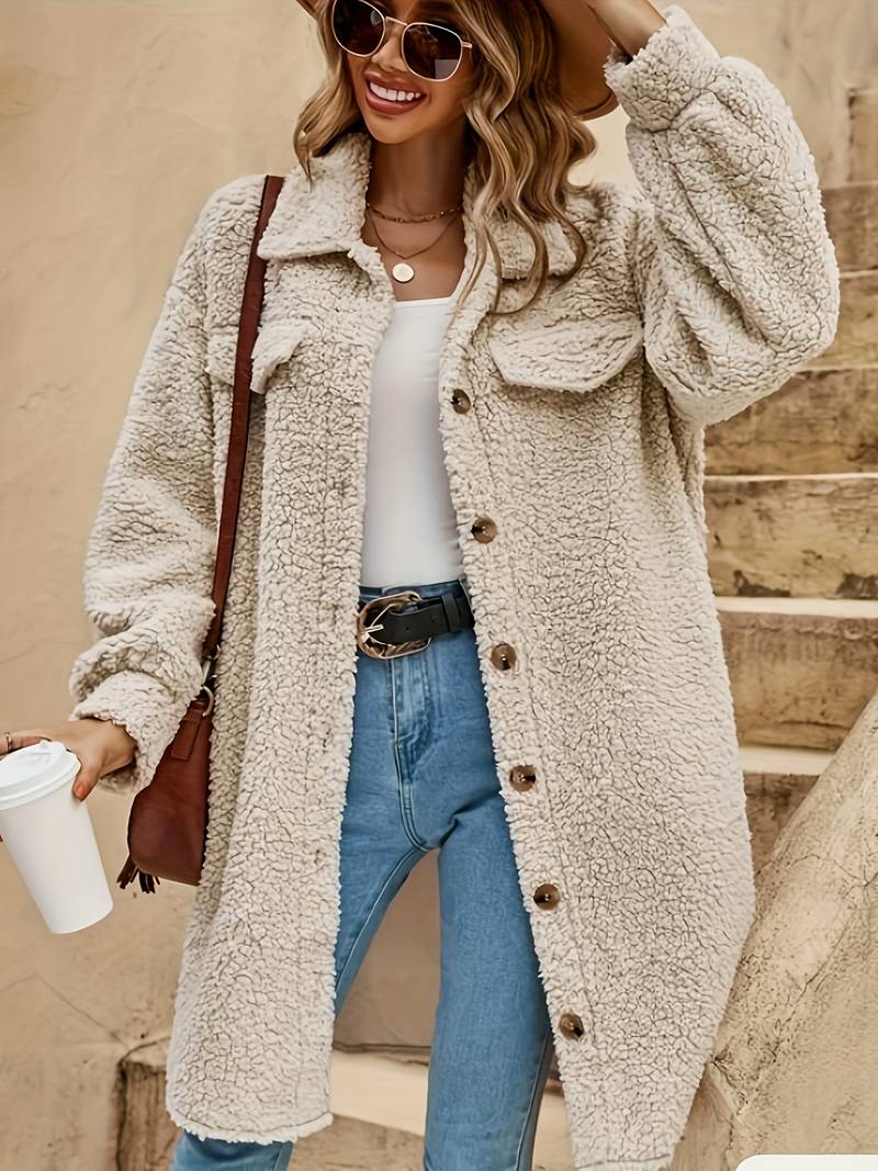Robin | Women's Cosy Oversized Sherpa Coat for Winter