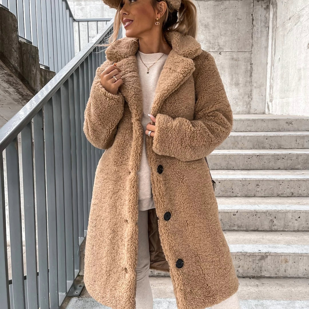 Doris | Women's Cosy Oversized Teddy Long Coat for Winter