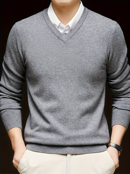 Connor | Men's Classic V-Neck Knit Jumper for Winter