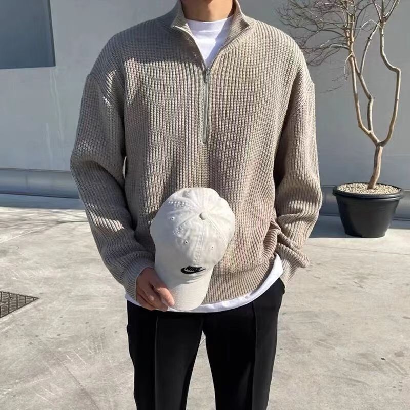 Saul | Men's Ribbed Knit Quarter-Zip Jumper for Winter