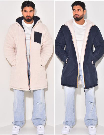 Ryan | Men's Long Warm Reversible Coat for Winter